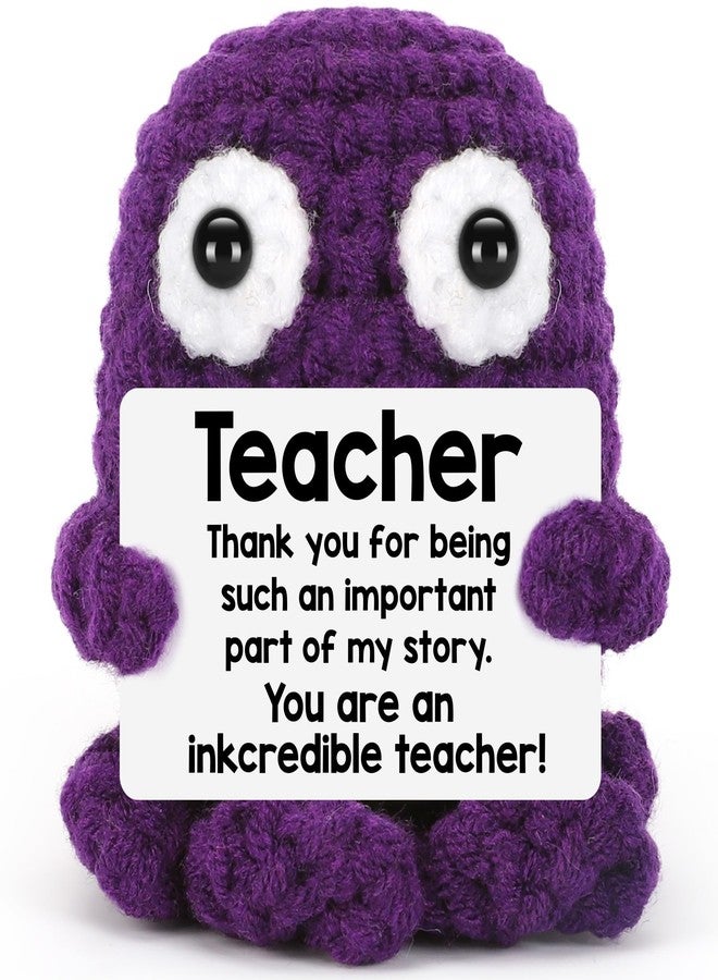 BdayPtion Christmas Teacher Gifts for Women Men, Teacher Appreciation Thank You Gifts, Christmas Stocking Stuffers Gift Teacher You Are An Inkcredible, Teacher Handmade Crochet Animals Octopus Office Desk Decor - Image 1